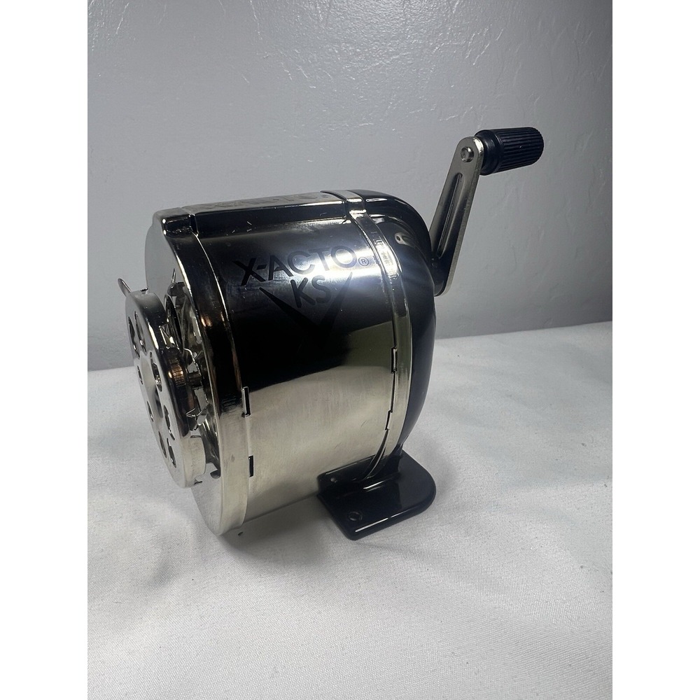 1031 KS Manual Classroom Pencil Sharpener, Counter/Wall-Mount, Black/Nickel-p...